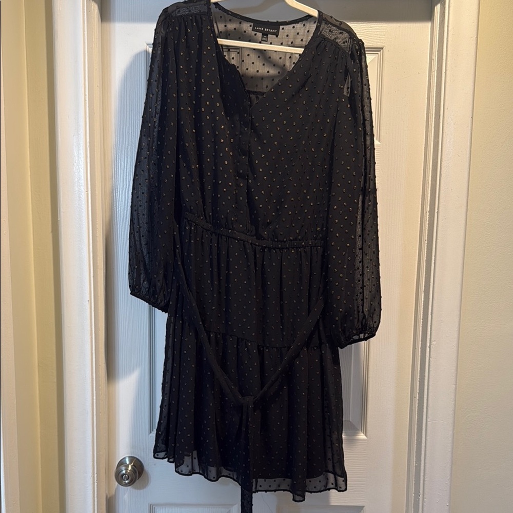 Lane Bryant Black Sheer Long Sleeve Dress